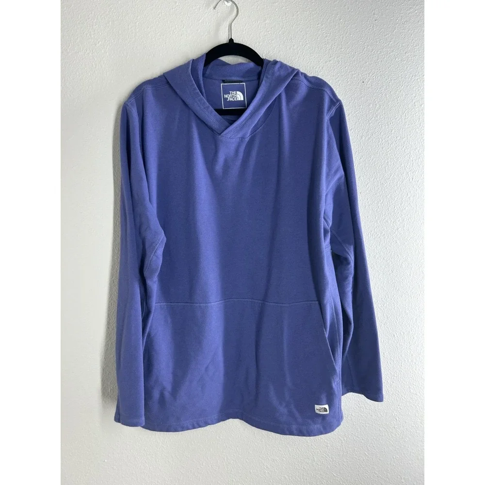 THE NORTH FACE Men's Terry Hoodie Light Weight Pullover Active Cave Blue XXL